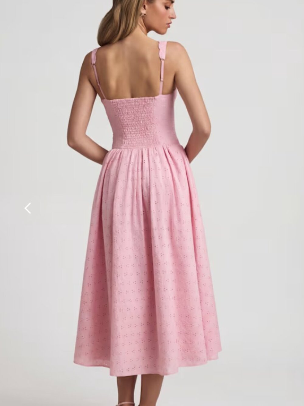 NWT Oh Polly Pink Floral Eyelet Maxi Dress - Size 4 - Picture 3 of 9